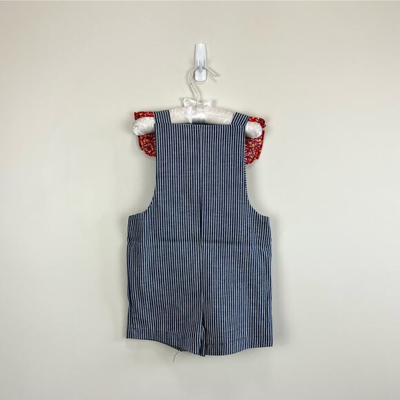 Vintage Good Lad Tailored Striped Ruffle Shortalls 4T - Picture 4 of 6